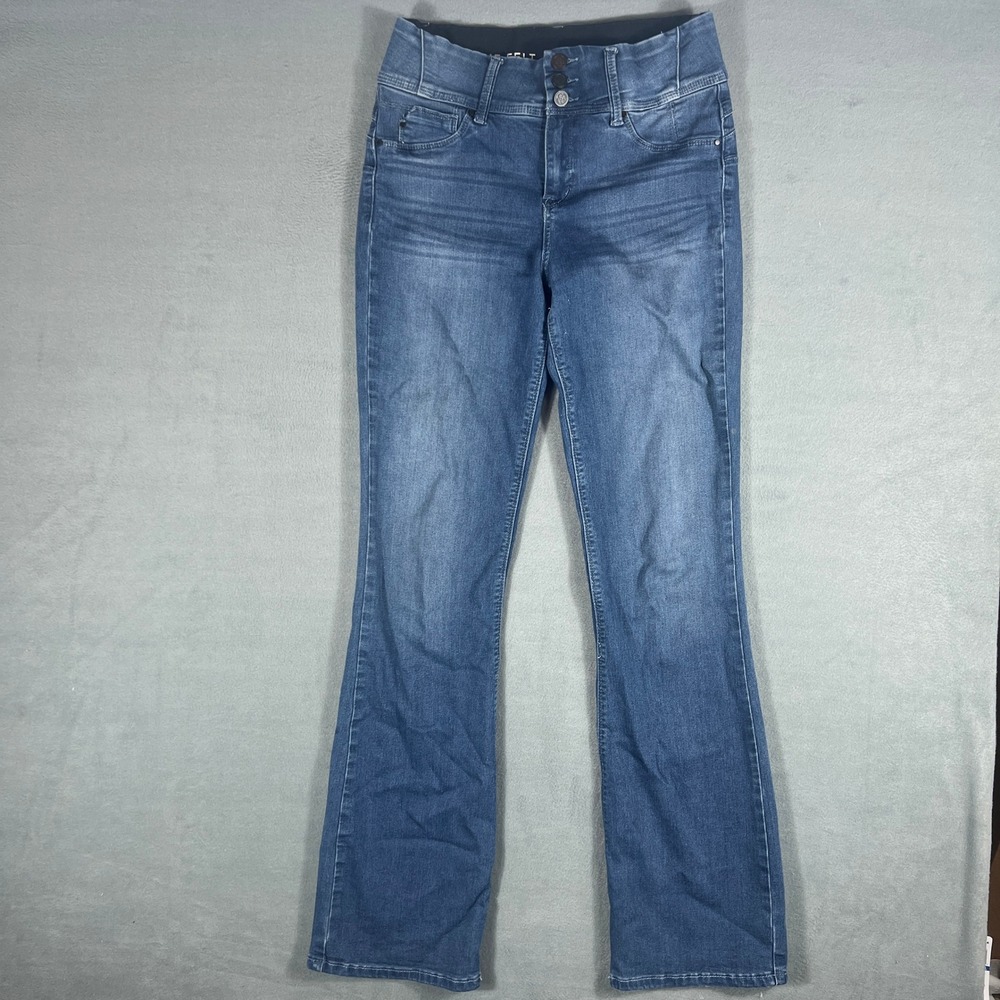 Laurie Felt Womens Silky Curve Boot Cut Jeans ST Blue Vital Stretch High Rise 32